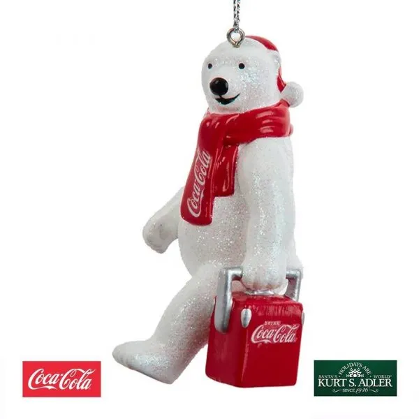 Orso Polare con Cappellino e Frigo Coca-Cola® Kurt Adler – H 10 cm