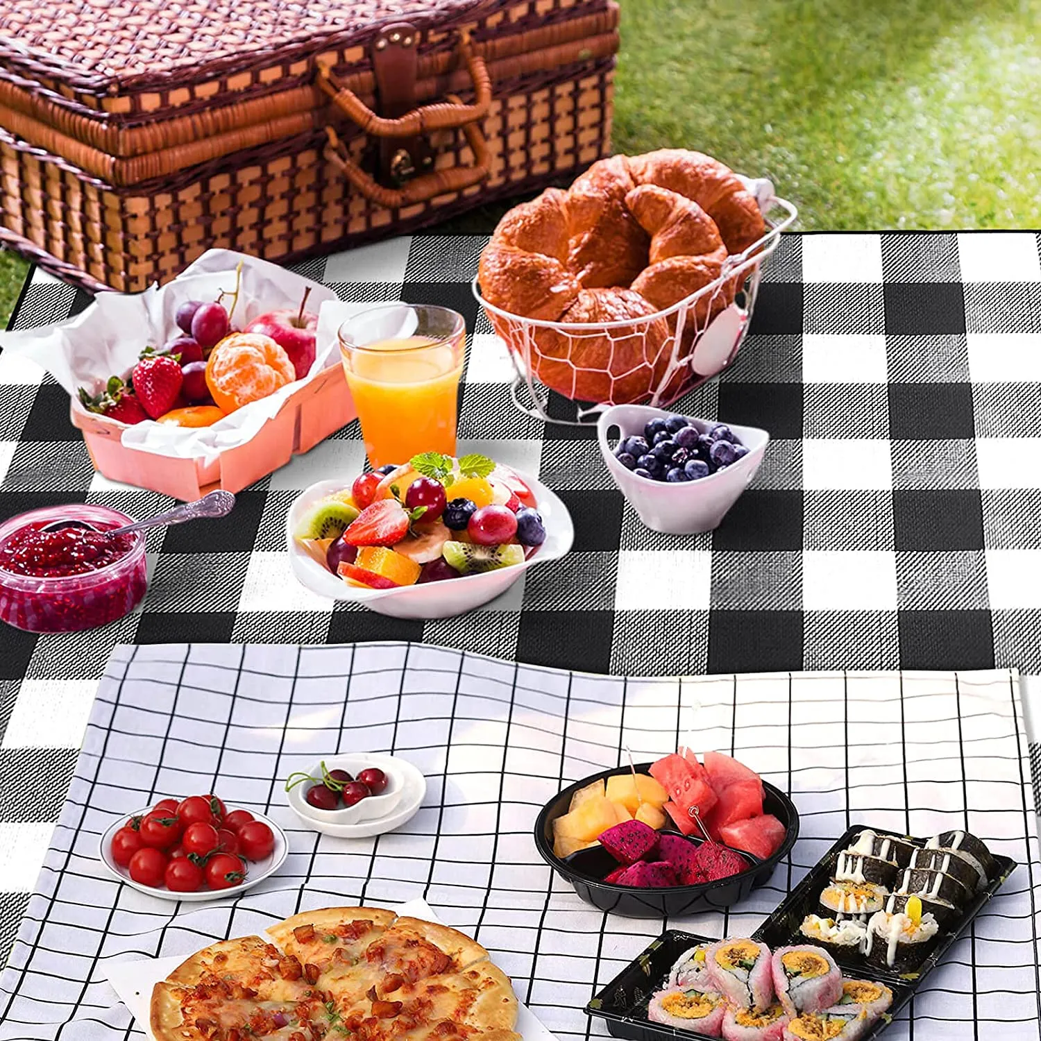 OUTHIKER Coperta Picnic Impermeabile 200 * 200CM Coperta Plaid Pic nic con Tovaglia 90x70CM Telo Pic nic Portatile e Pieghevole 