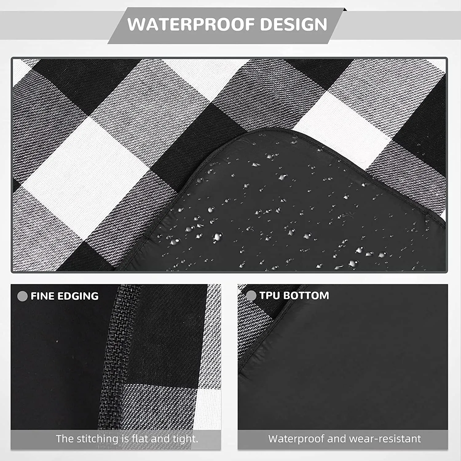 OUTHIKER Coperta Picnic Impermeabile 200 * 200CM Coperta Plaid Pic nic con Tovaglia 90x70CM Telo Pic nic Portatile e Pieghevole 