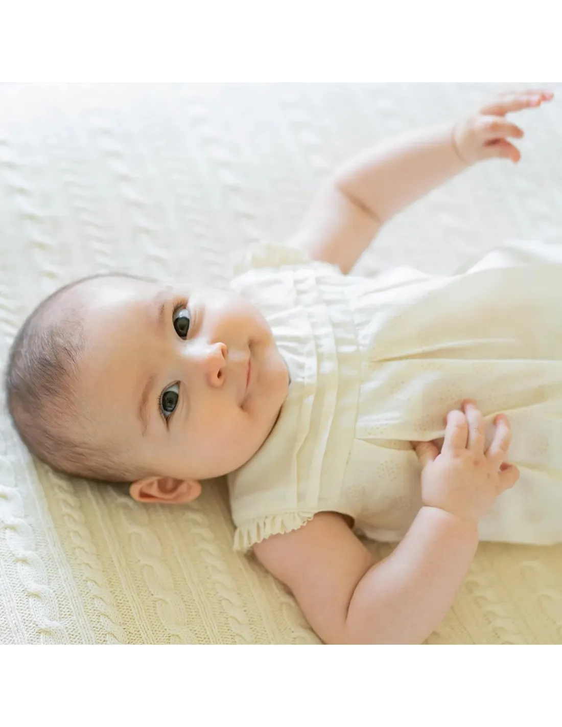 PAGLIACCETTO BIMBA IN COTONE NATURALE "POLKA DOTS"