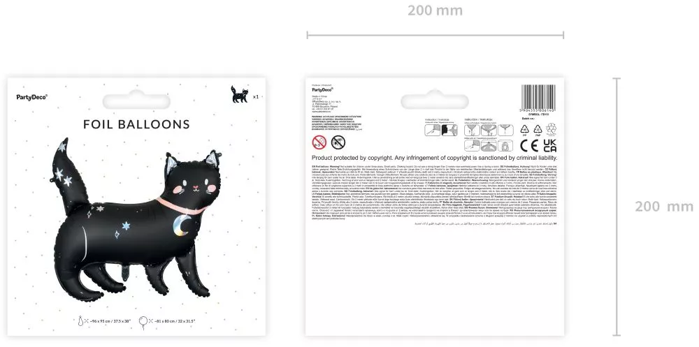 Palloncino foil gatto nero 81 cm