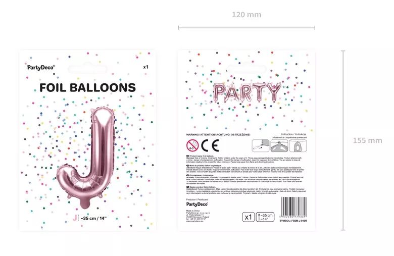 Palloncino lettera J rosa oro 35cm
