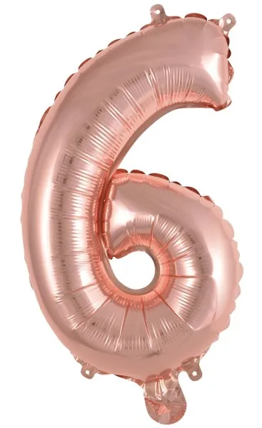 Palloncino numero 6 oro rosa 40 cm