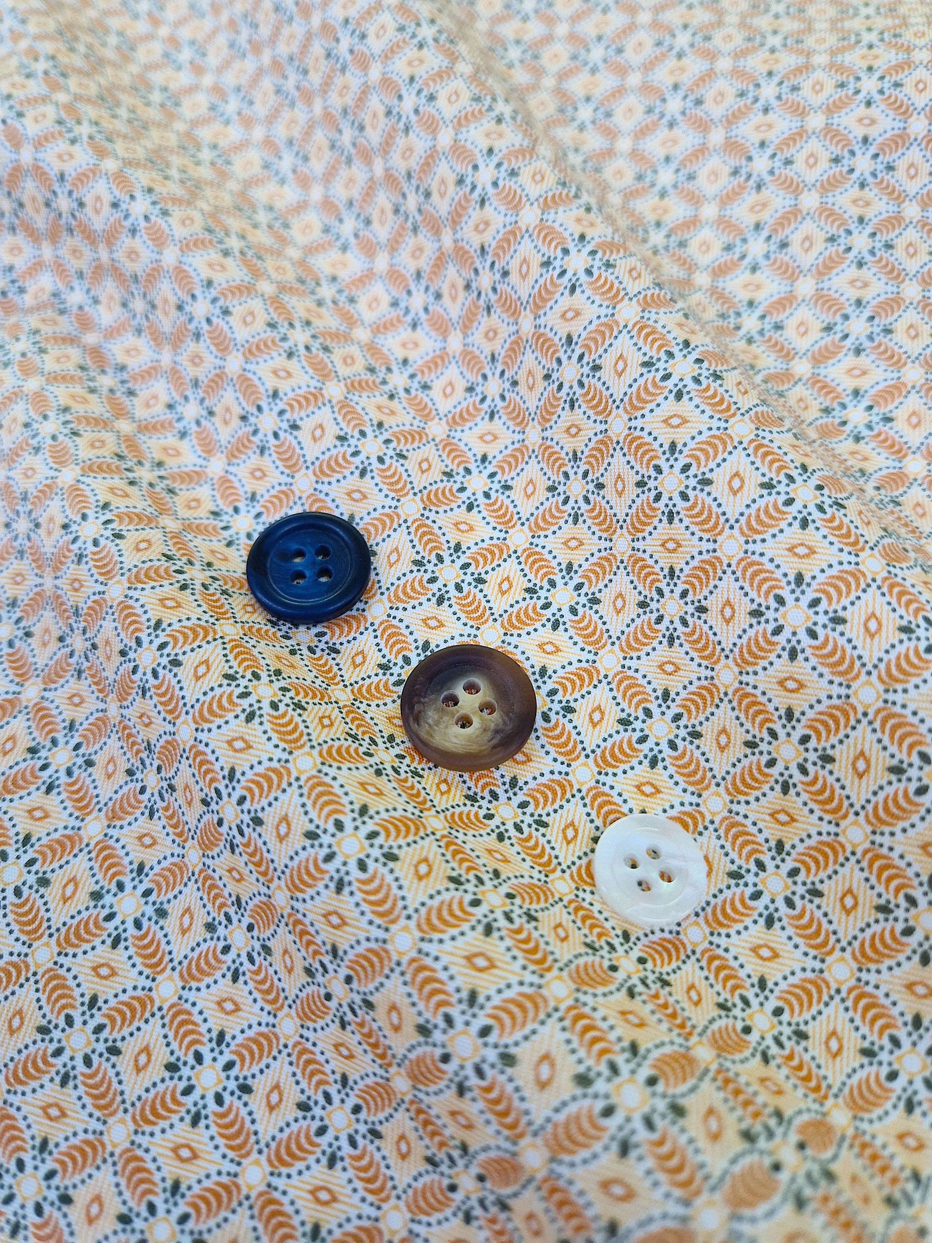 Pantaloncino in cotone Shorts Bermuda Micro Fantasia Arancio 100% Cotone 2 tasche laterali Made in Italy