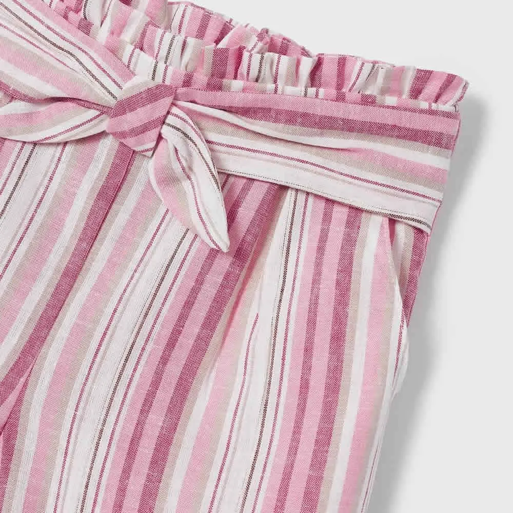 pantalone lungo rigato di lino 3505 per bambina mayoral 