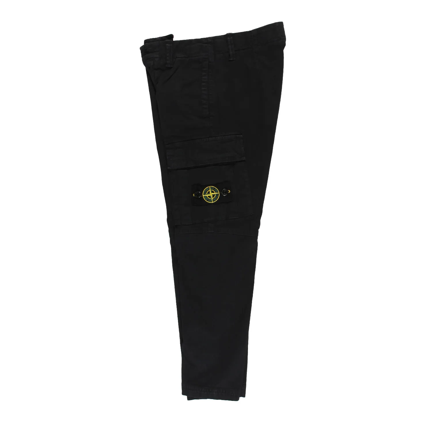 Pantalone Nero Stone Island Con Tasca Cargo