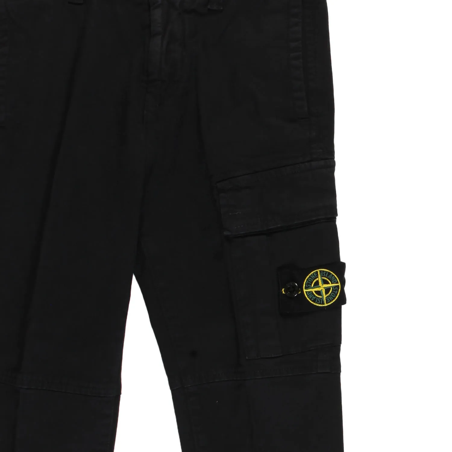Pantalone Nero Stone Island Con Tasca Cargo