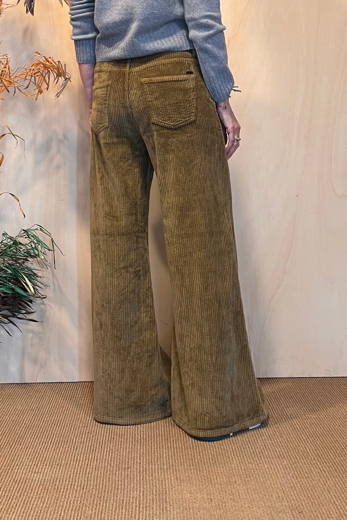 Pantalone wide leg velluto