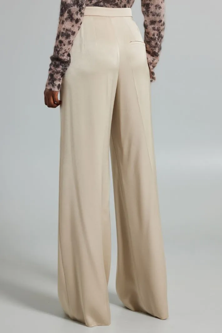 Pantaloni a palazzo in raso