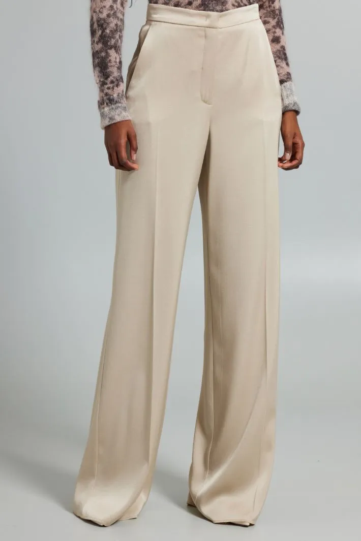Pantaloni a palazzo in raso