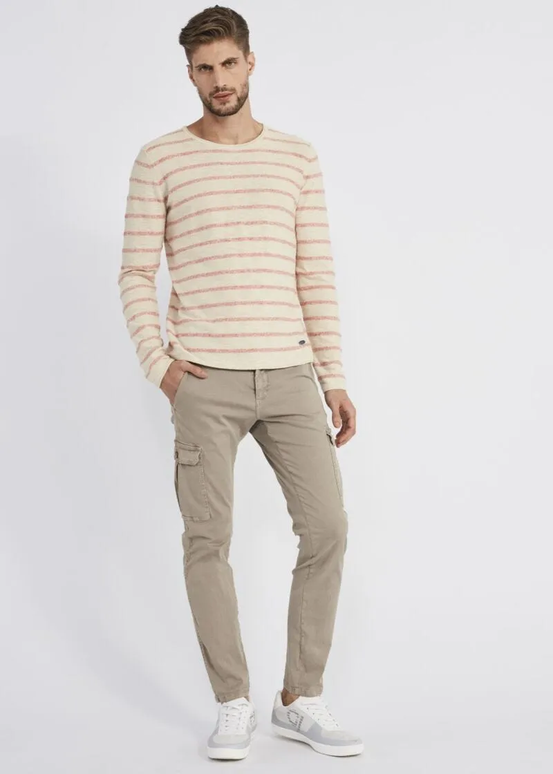 Pantaloni cargo in gabardina stretch