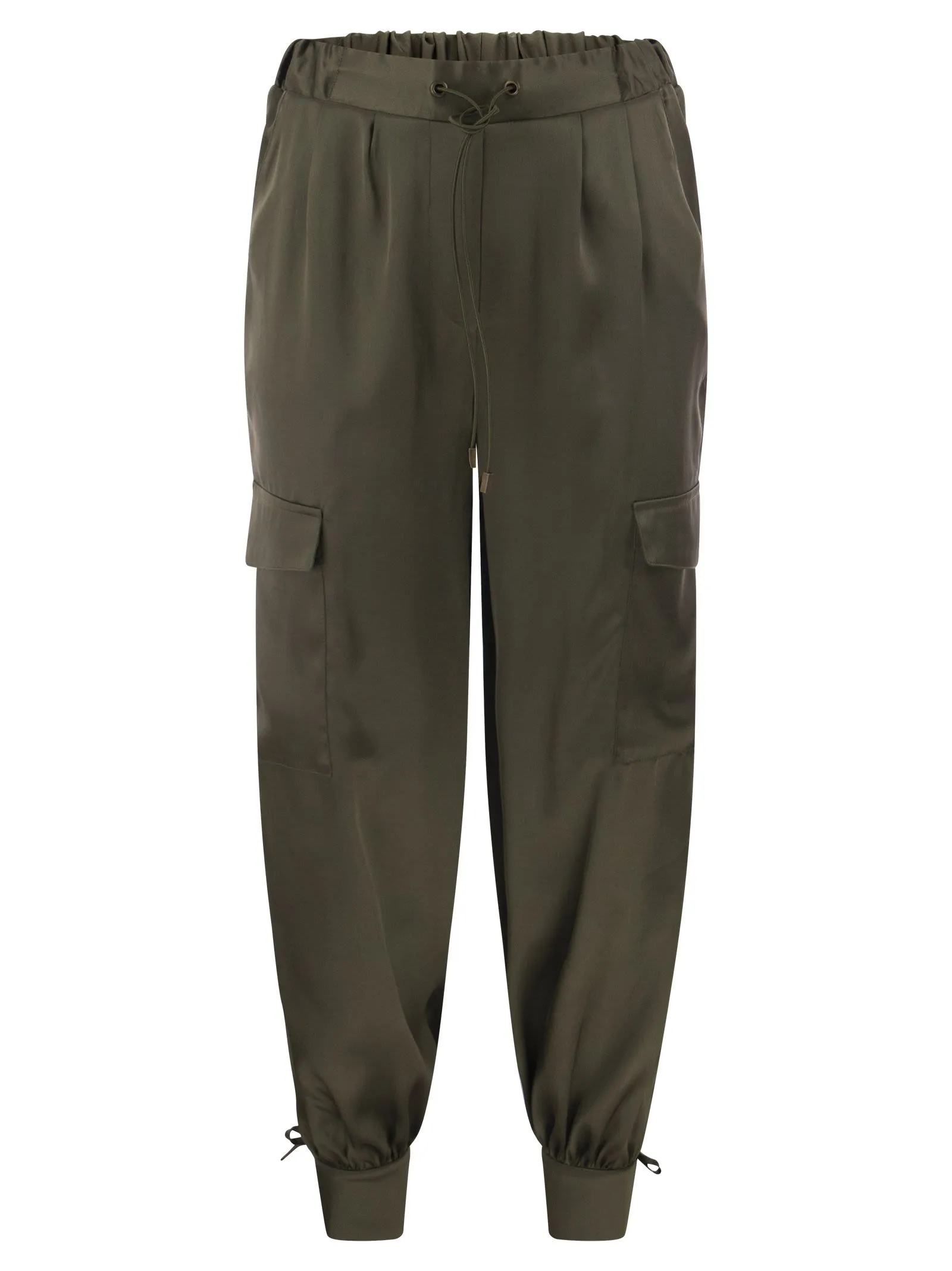 Pantaloni cargo in seta