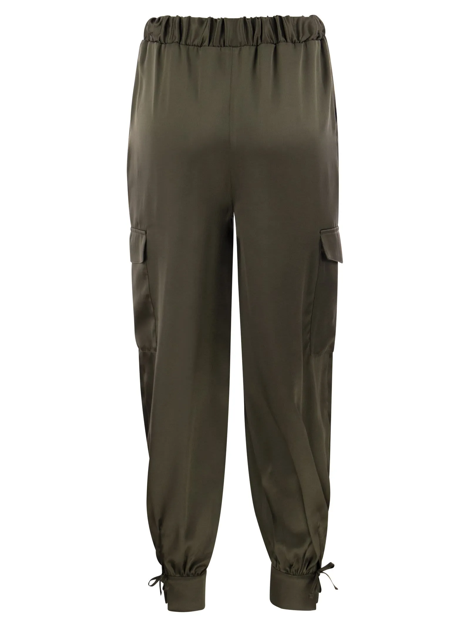 Pantaloni cargo in seta