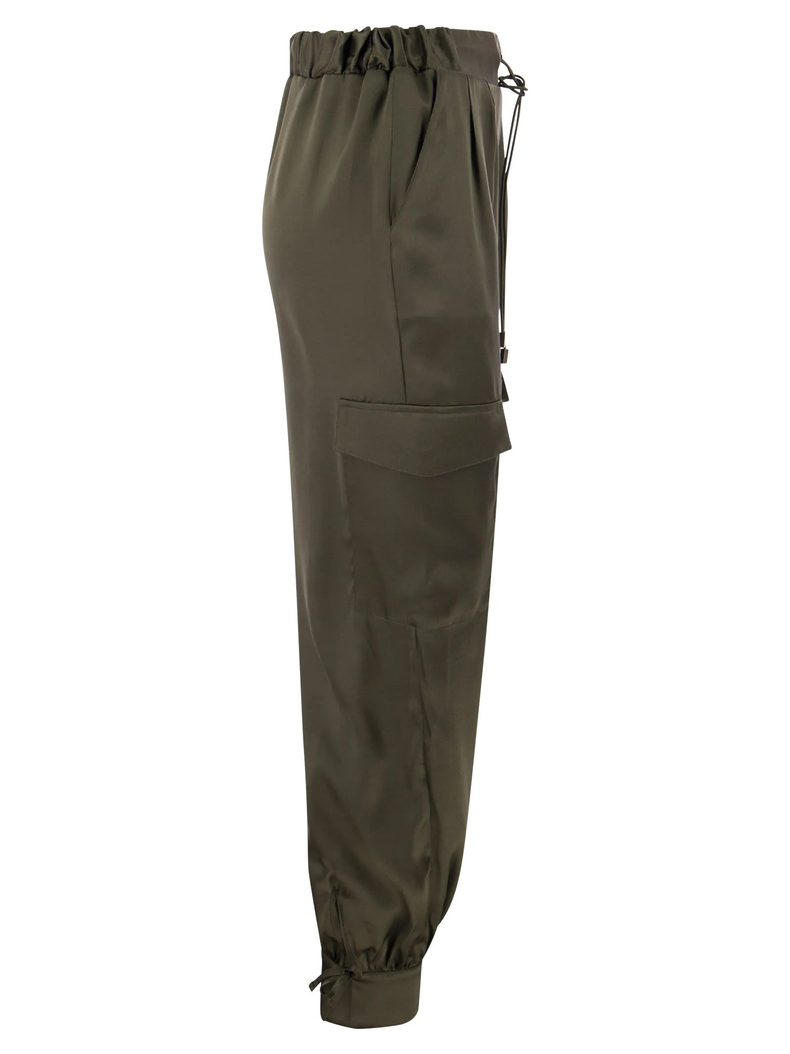 Pantaloni cargo in seta