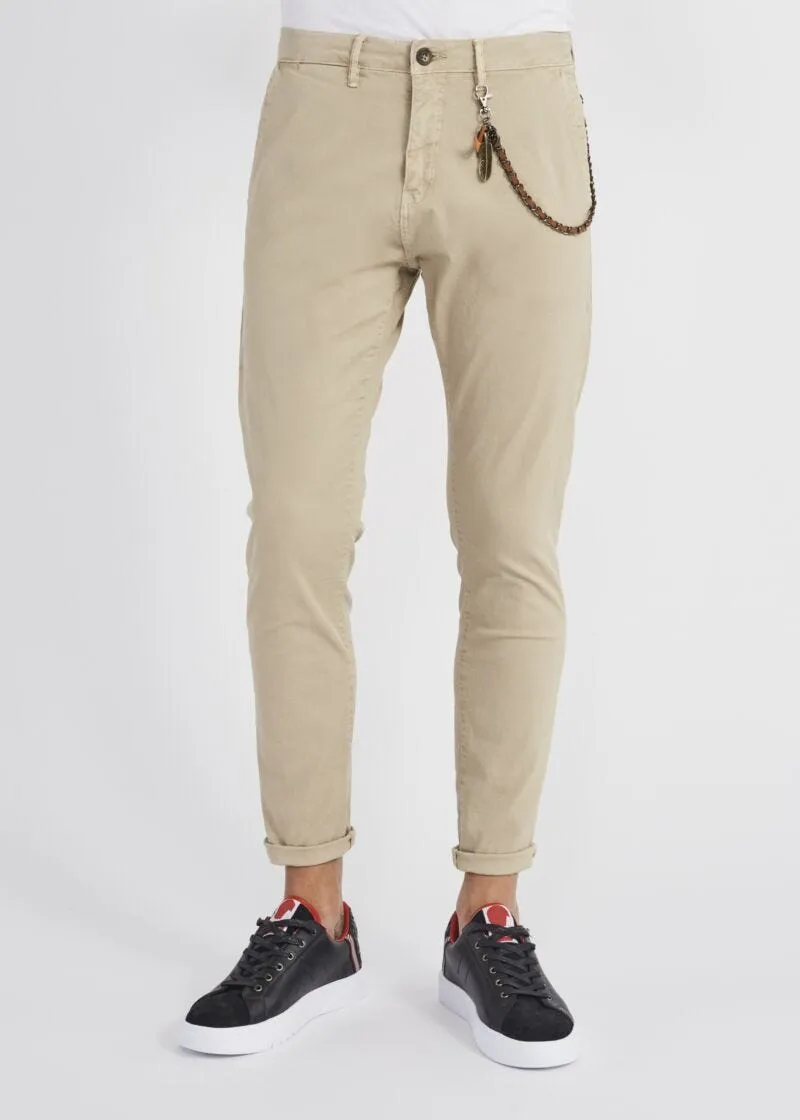 Pantaloni chino in gabardina stretch