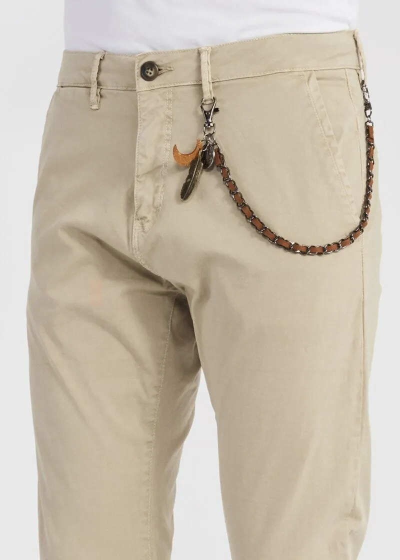 Pantaloni chino in gabardina stretch
