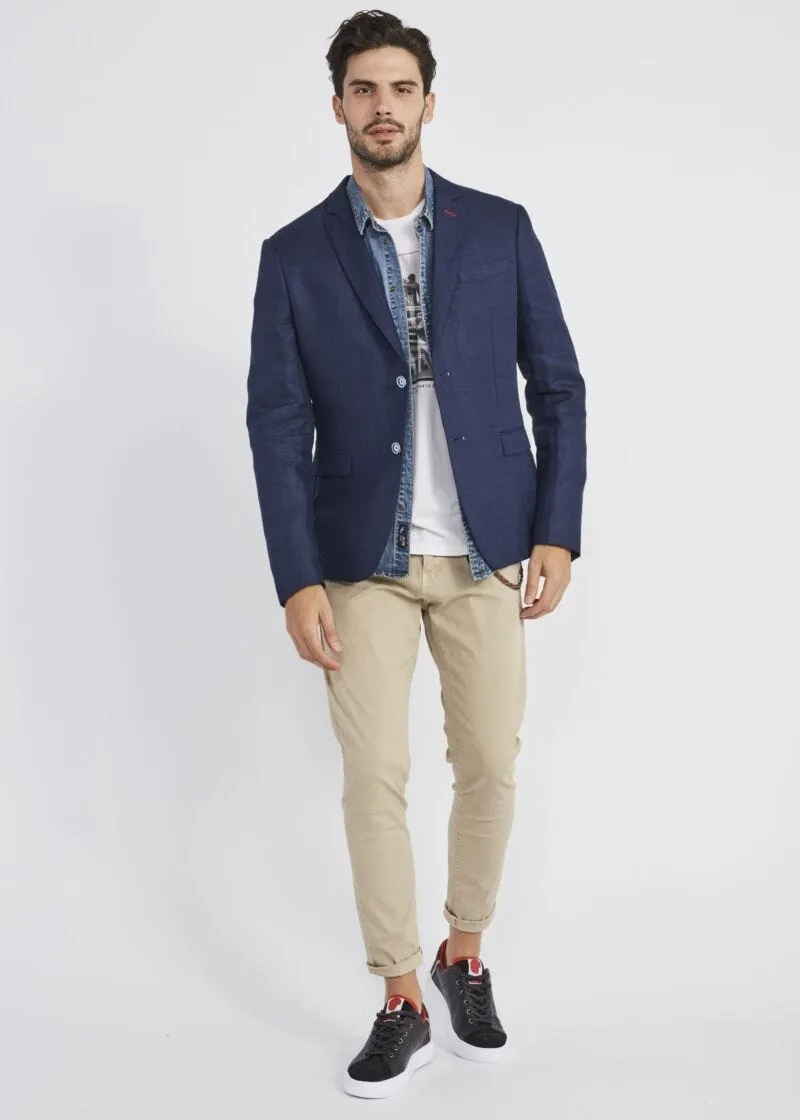 Pantaloni chino in gabardina stretch