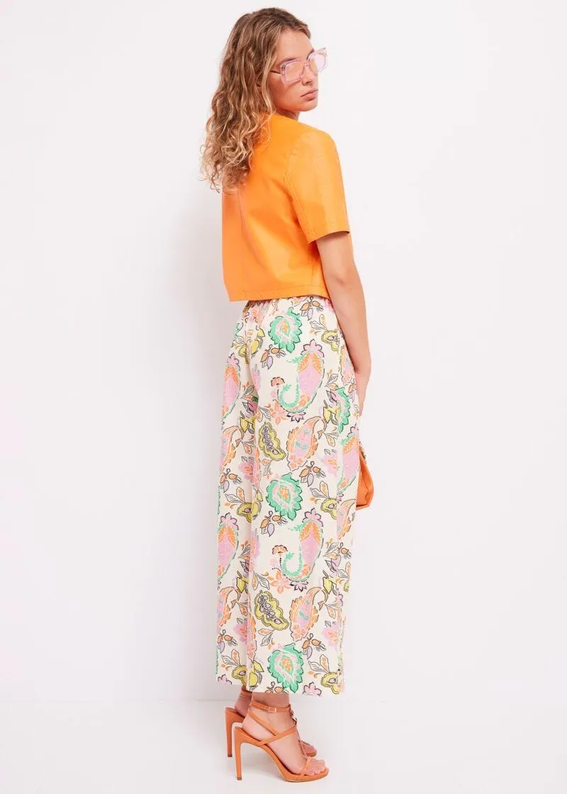 Pantaloni con stampa floreale