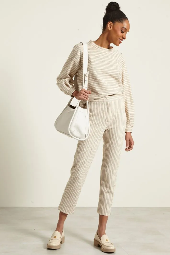 Pantaloni cropped in cotone
