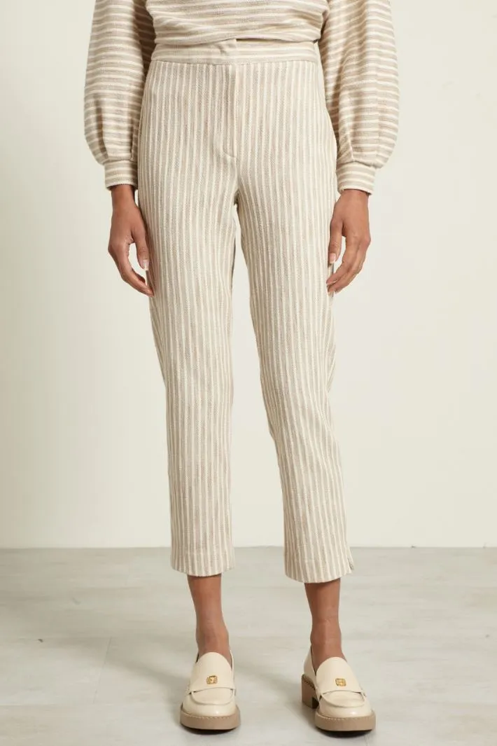 Pantaloni cropped in cotone
