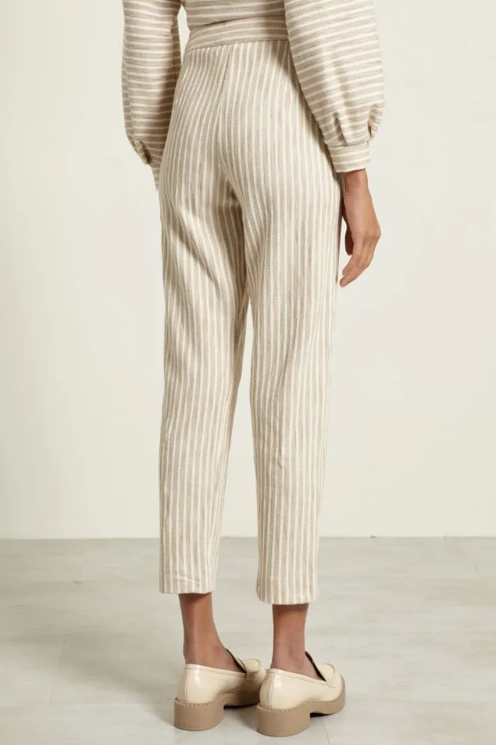 Pantaloni cropped in cotone