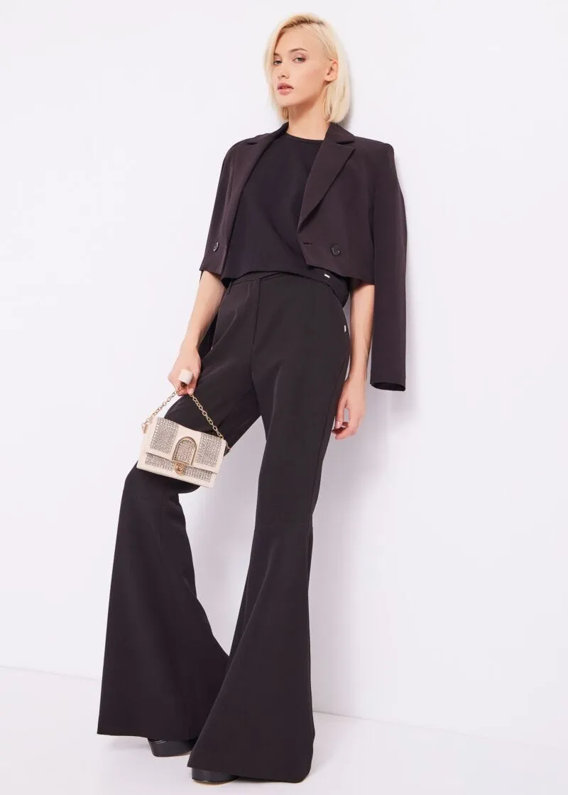 Pantaloni flare stretch