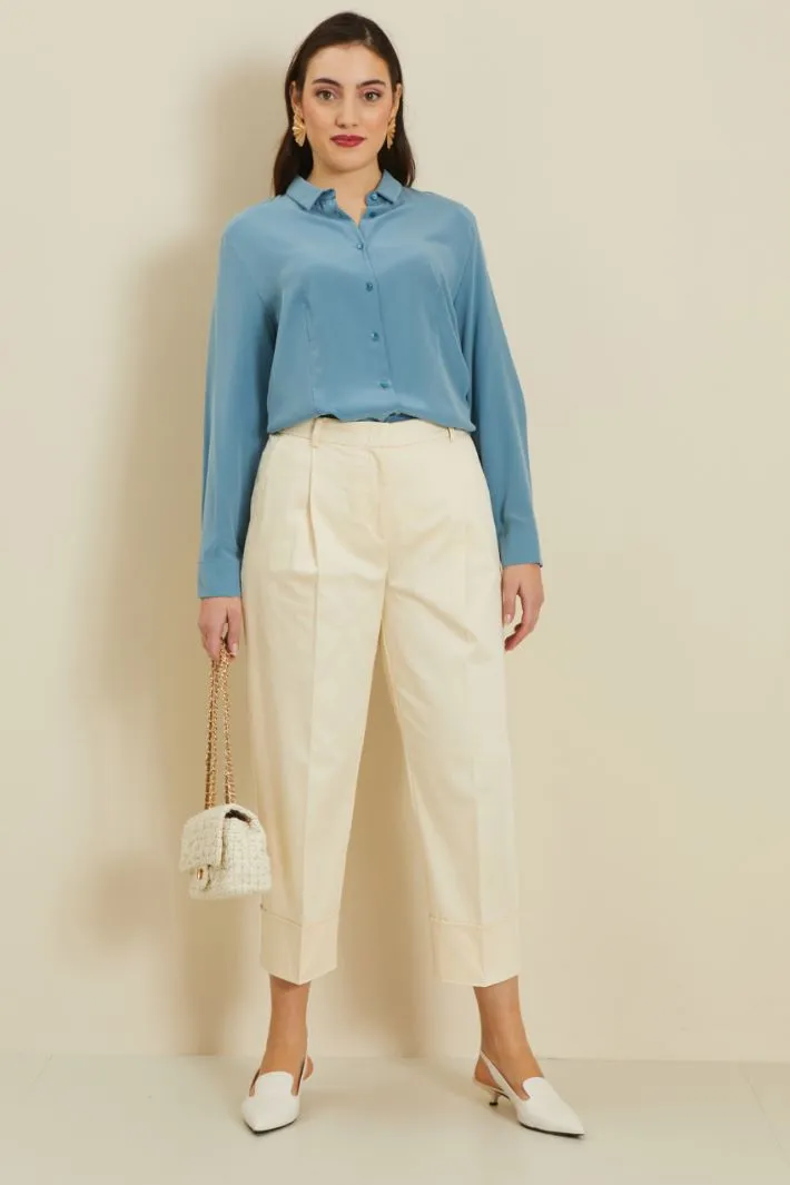 Pantaloni in raso di cotone