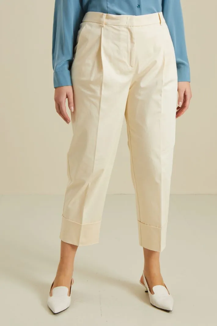 Pantaloni in raso di cotone