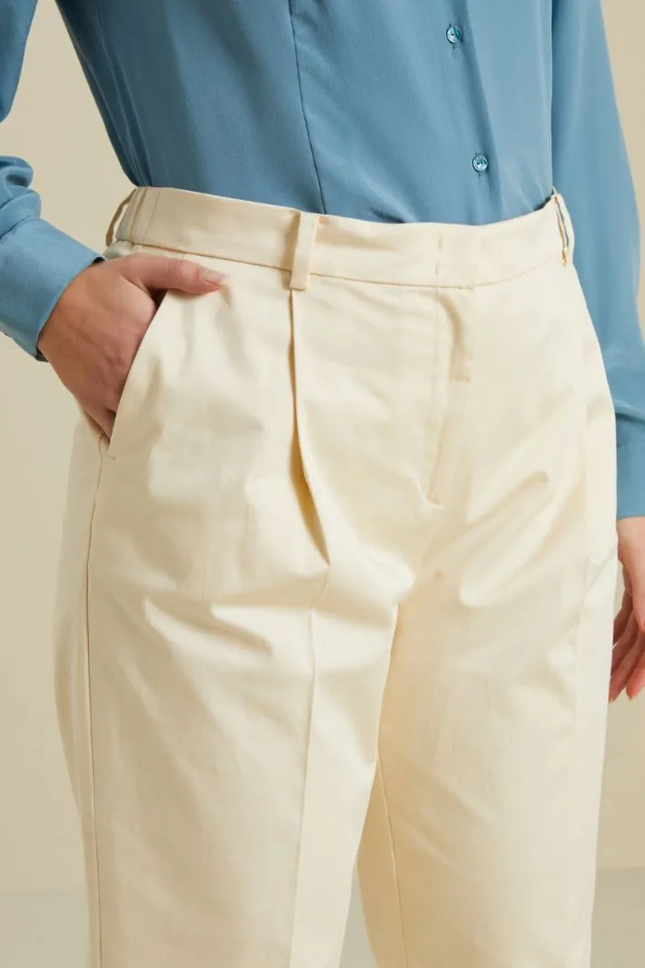 Pantaloni in raso di cotone