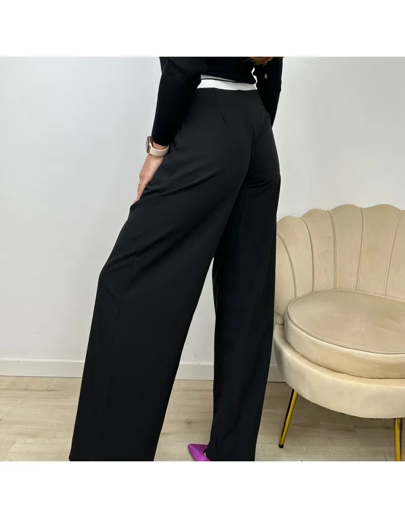 PANTALONI PALAZZO NERO