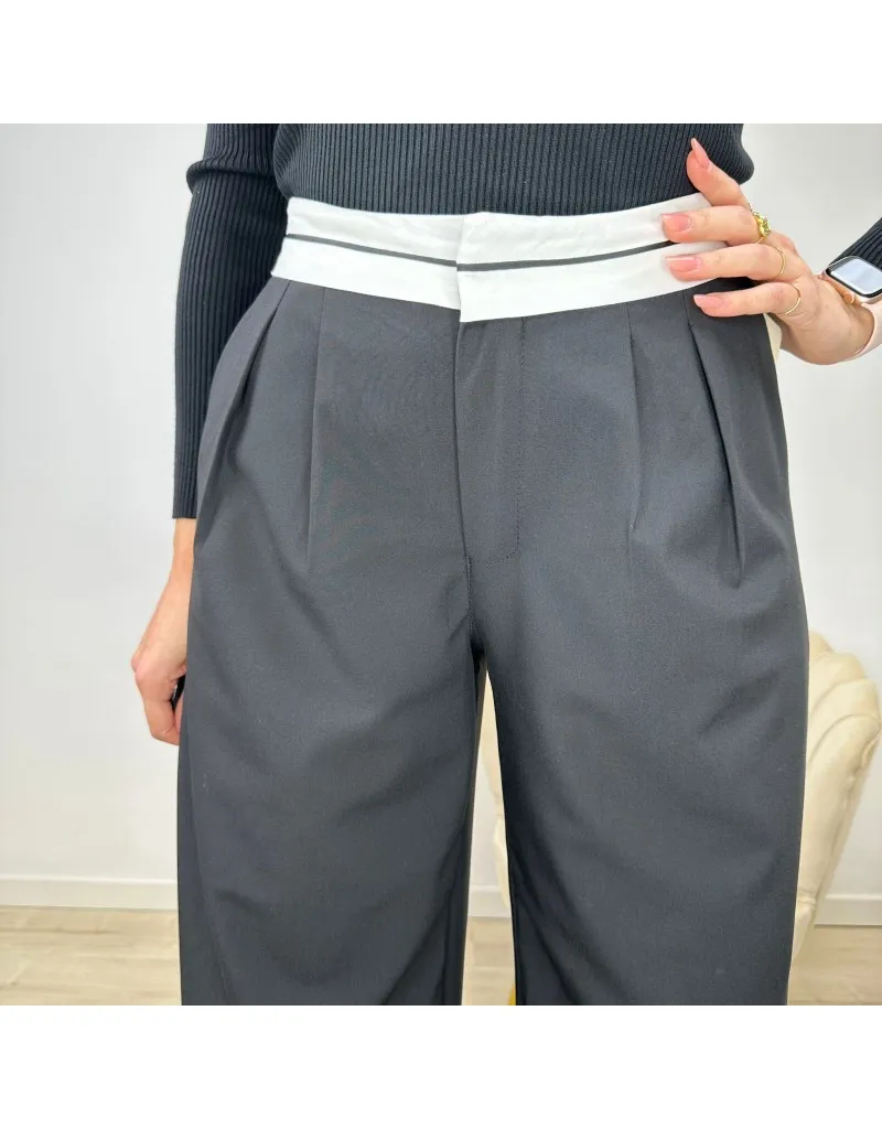 PANTALONI PALAZZO NERO