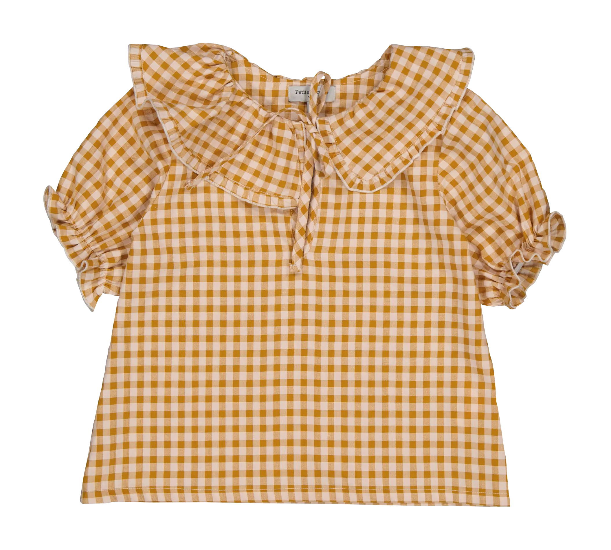  PETITE LUCETTE   ANAEL - Blusa in vichy di misto cotone | Arancione