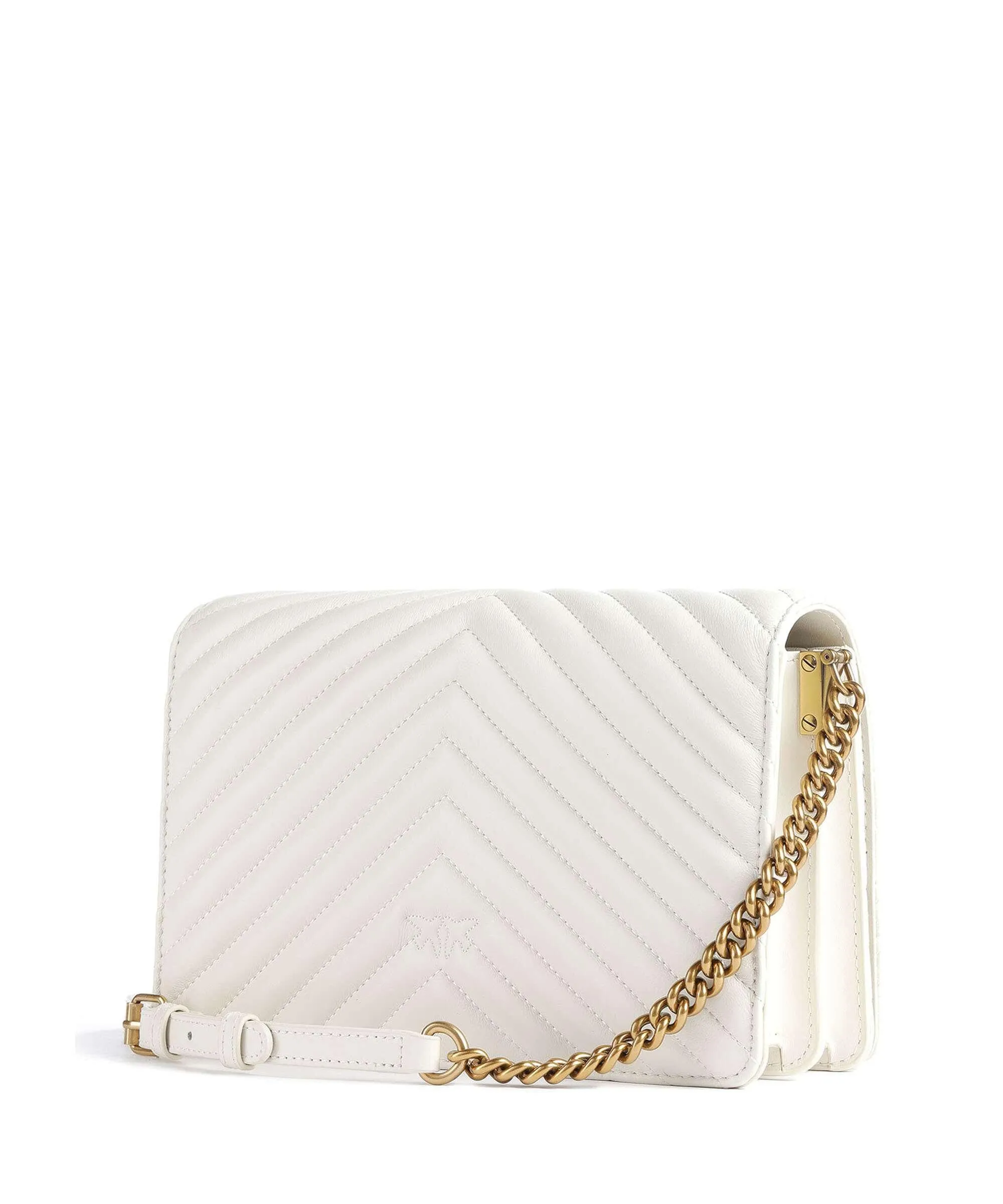 Pinko Love Click Classic Borsa a tracolla pelle di pecora bianco  
