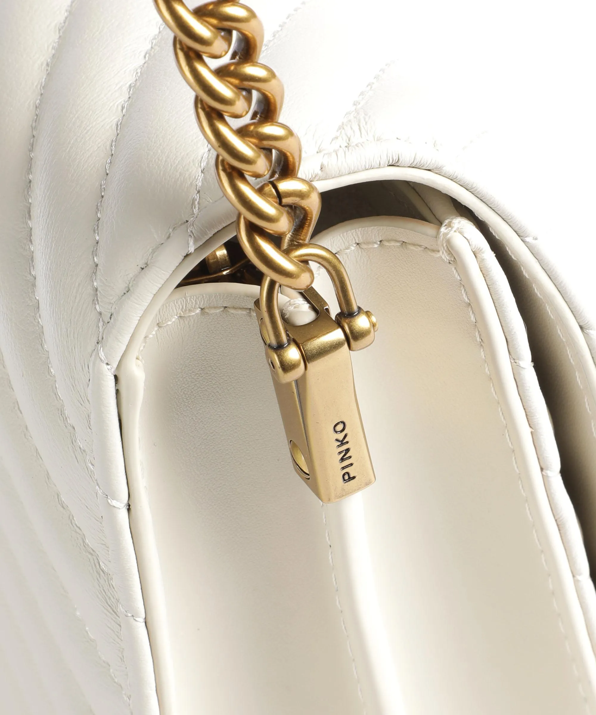  Pinko Love Click Classic Borsa a tracolla pelle di pecora bianco  