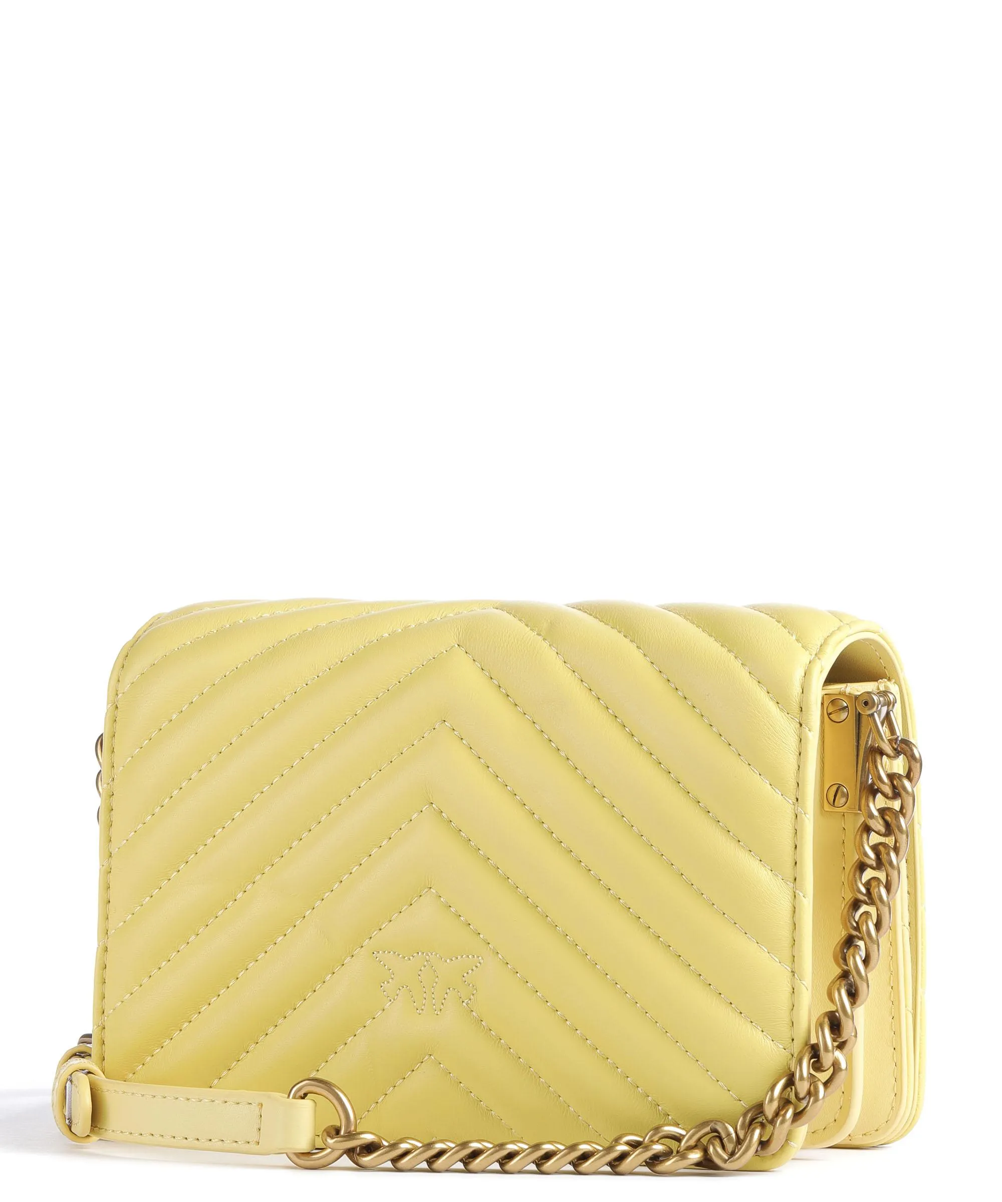  Pinko Love Click Mini Borsa a tracolla pelle di pecora giallo  