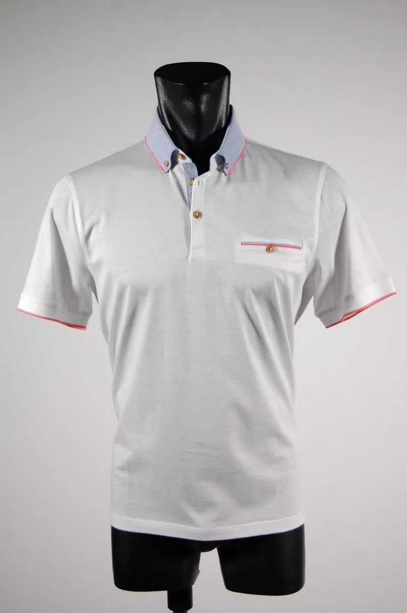 Polo bramante con collo camicia in due colori