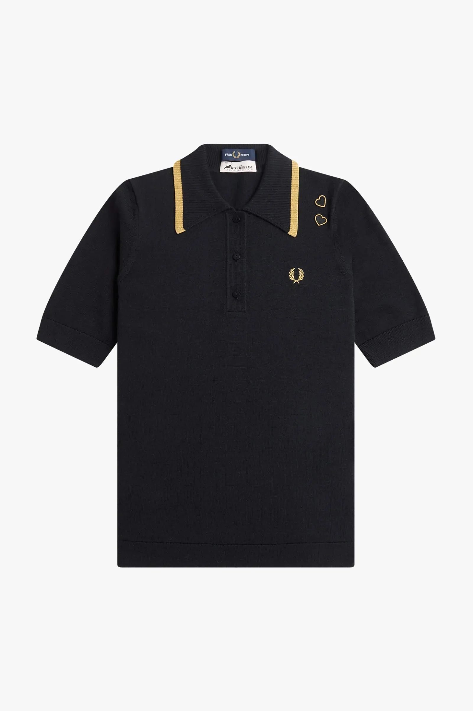 Polo in Maglia Fred Perry Nera da Donna