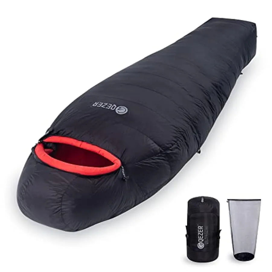 QEZER Sacco a pelo invernale a 20 gradi per esterni, per il freddo, il campeggio e l’alpinismo con piumino 660 FP Premium 220215