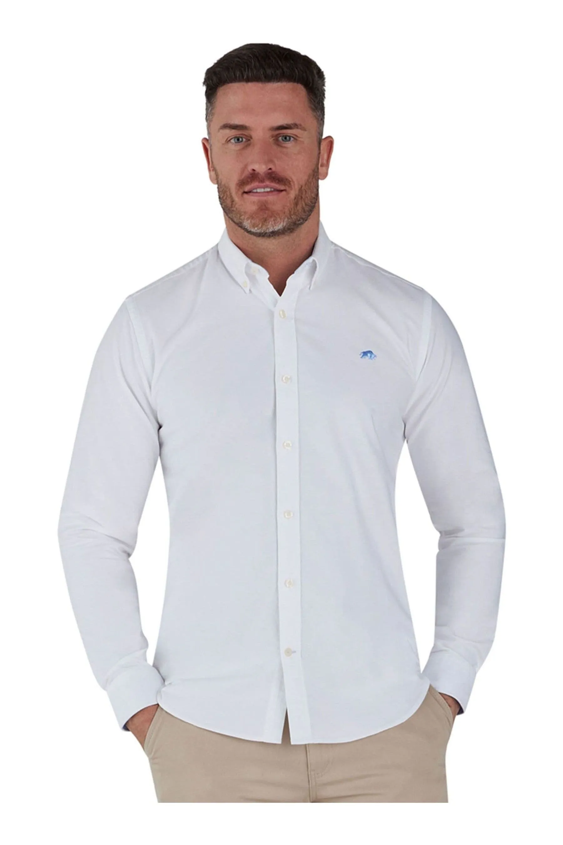 Raging Bull Blu - Camicia classica con Manica lunga Oxford