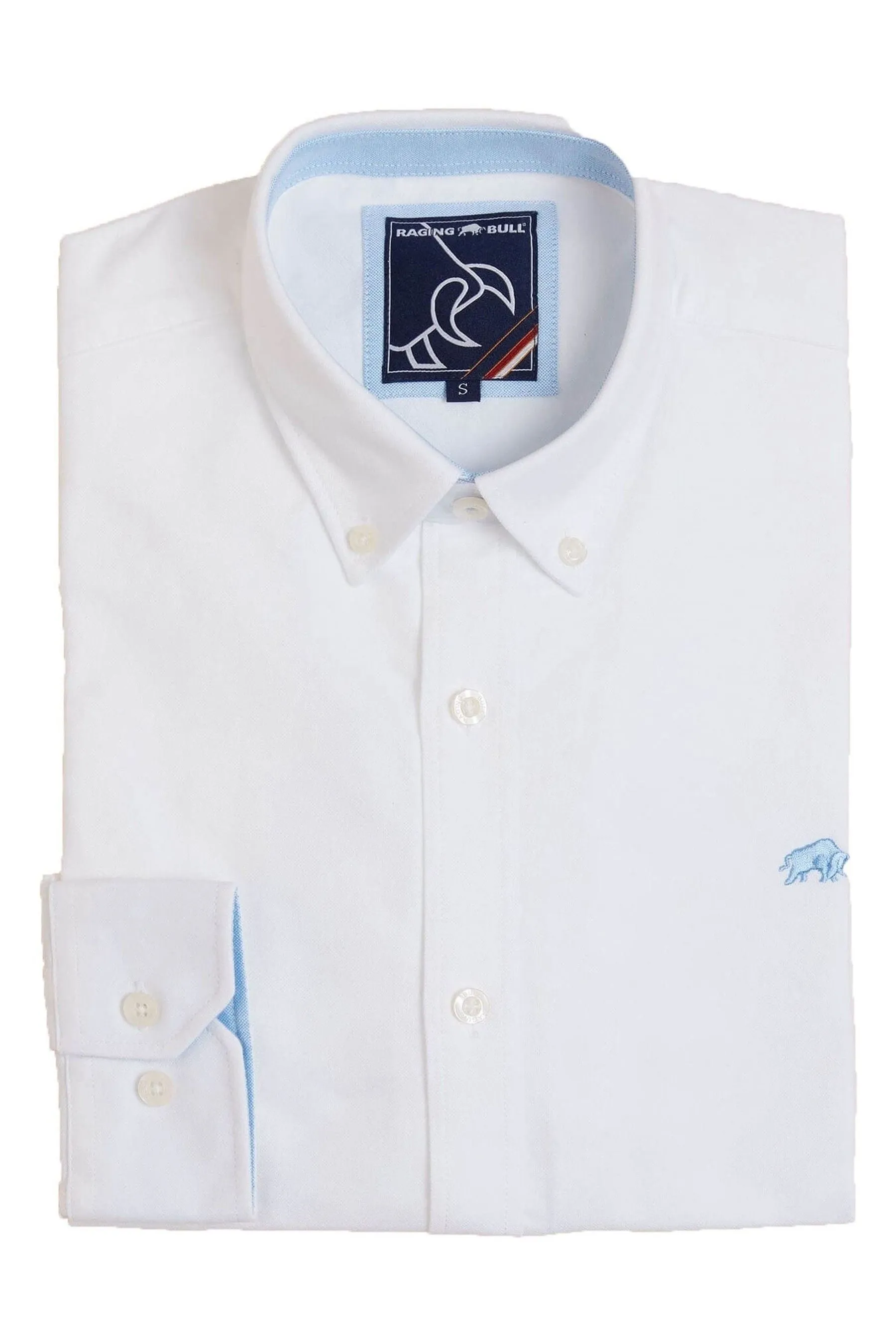 Raging Bull Blu - Camicia classica con Manica lunga Oxford