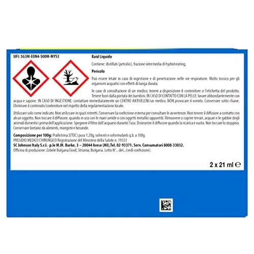 Raid Liquido Elettrico Antizanzare Comuni e Tigre, Inodore, Formato Convenienza, Confezione da 2 Diffusori e 2 Ricariche, 60 Not