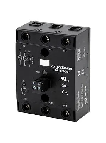 Relè a stato solido PM6760A30PH, Montaggio a pannello, 30 A, 600 V c.a., Accensione a tensione zero PM67