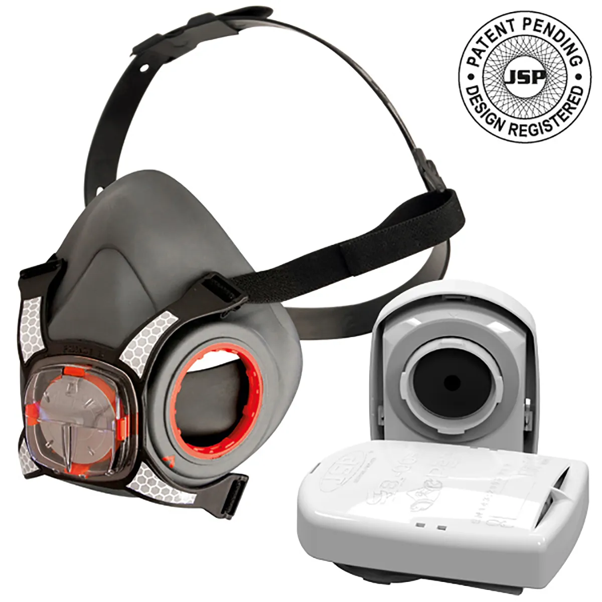 Respiratore a maschera JSP col. Nero, Grigio, Taglia Medio, Mezza maschera, Include filtri di ricambio