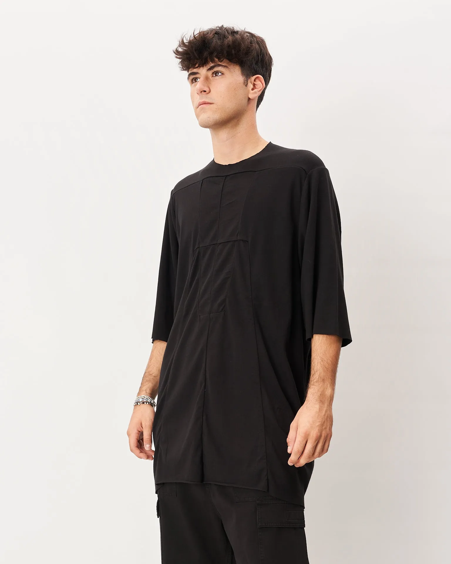 Rick Owens maxi t-shirt nera a tricot