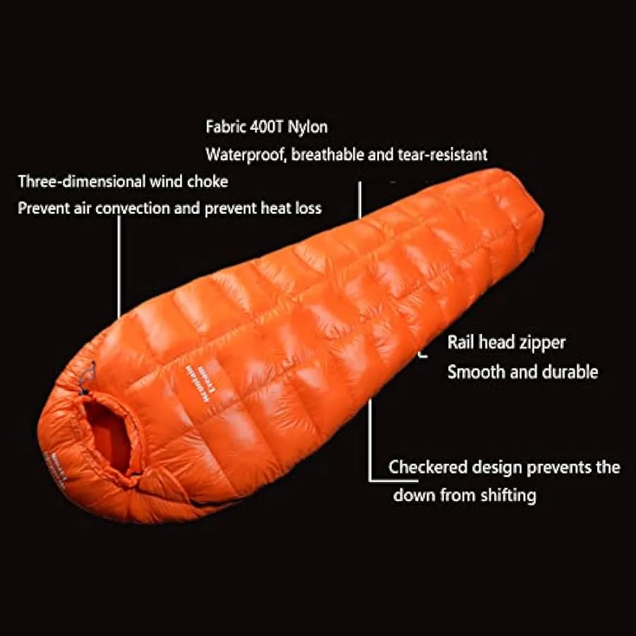 Sacchi a pelo rettangolari per adulti Inverno Caldo Bivy Sack Sleeping Gear Ultra-leggero Piumino d’oca Esterno Caldo Protezione