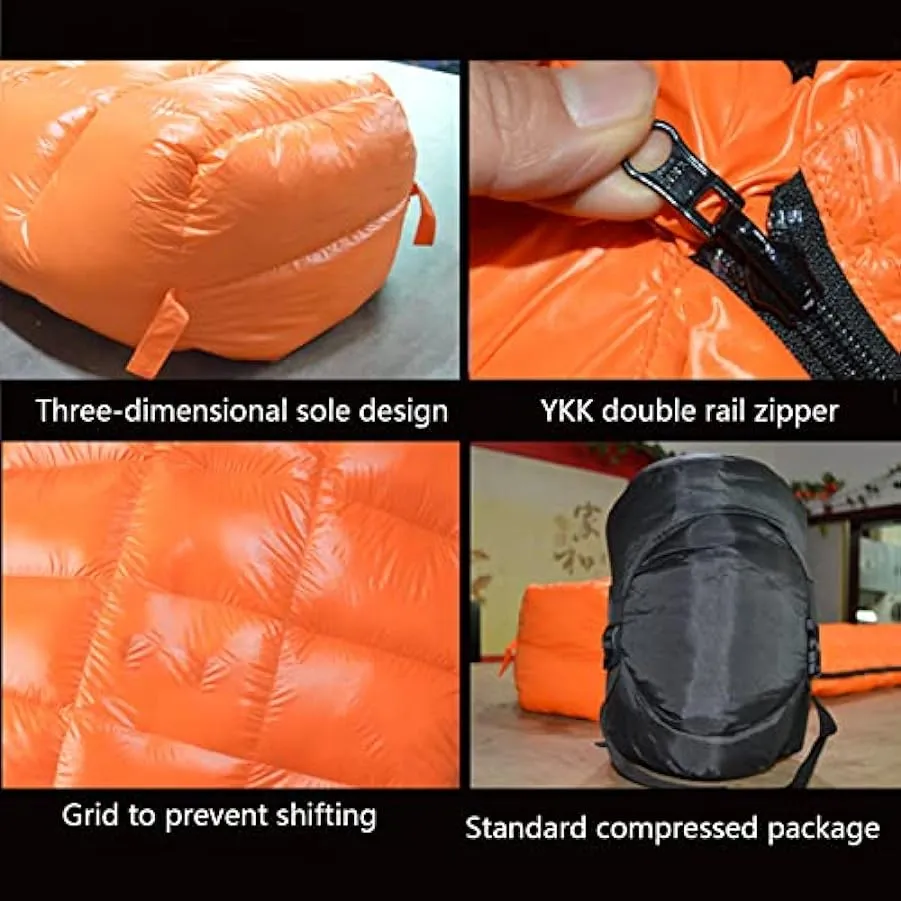 Sacchi a pelo rettangolari per adulti Inverno Caldo Bivy Sack Sleeping Gear Ultra-leggero Piumino d’oca Esterno Caldo Protezione