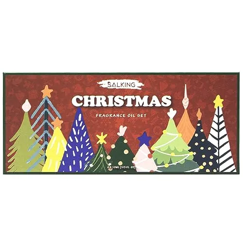 SALKING Oli Essenziali Natale per Diffusori 6x10ml, Set di Olio Essenziale Puri per Aromaterapia - Ghirlanda di Natale, mela all