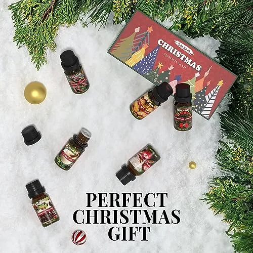 SALKING Oli Essenziali Natale per Diffusori 6x10ml, Set di Olio Essenziale Puri per Aromaterapia - Ghirlanda di Natale, mela all