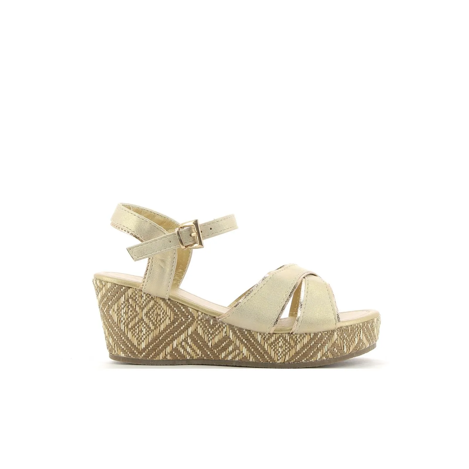 Sandali oro con zeppa