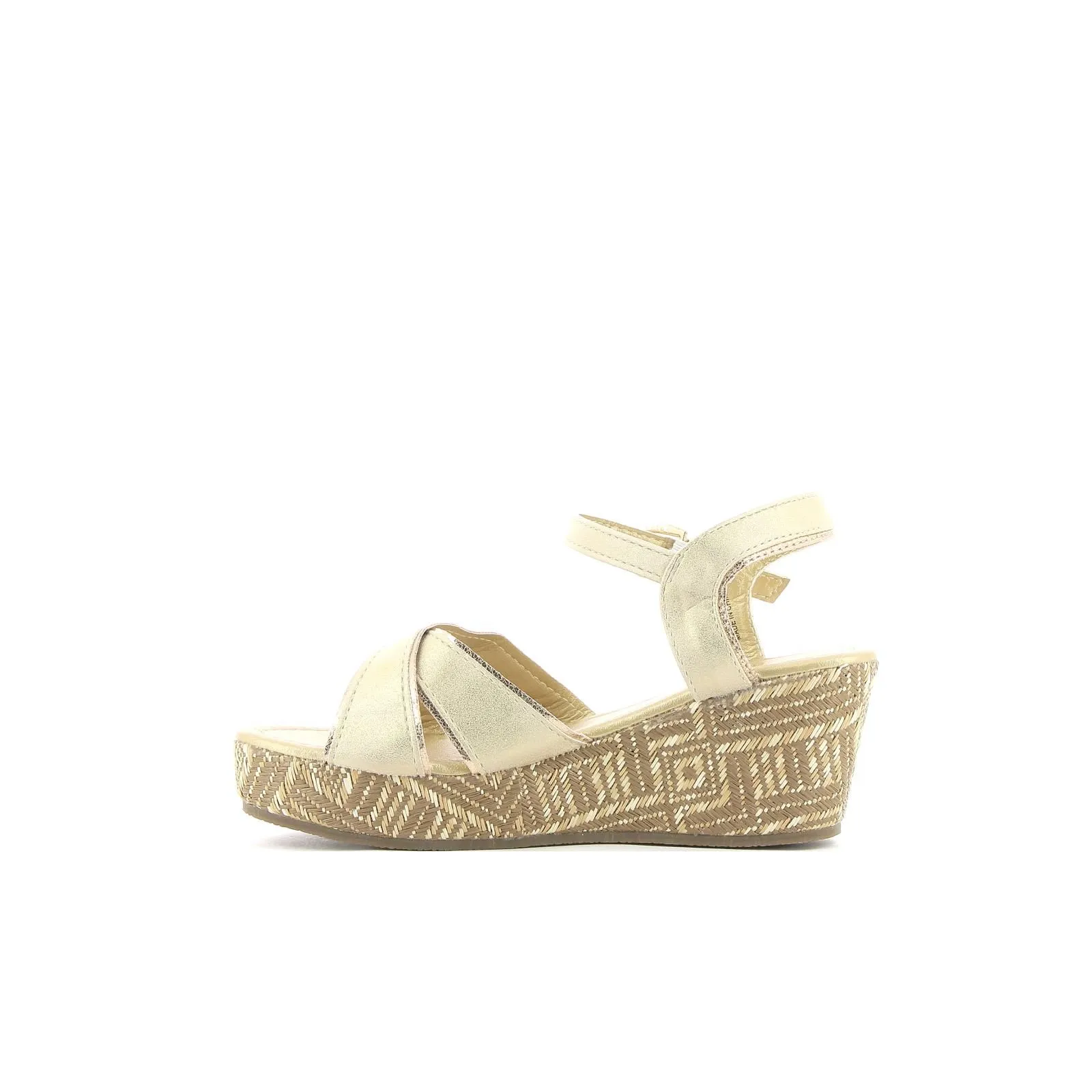 Sandali oro con zeppa